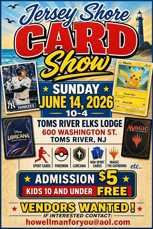 Jersey Shore Card Show flyer